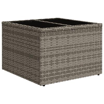 4-delige Loungeset met kussens poly rattan grijs