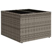 9-delige Loungeset met kussens poly rattan grijs - thumbnail