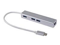 Equip 133481 usb-c to 3-port usb 3.0 hub with gigabit adapter - thumbnail