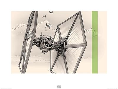 Kunstdruk Star Wars - Episode VII TIE Fighter Pencil Art 80x60cm Kunstdruk Star Wars - Episode VII TIE Fighter Pencil Art 80x60cm