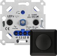 Proventa Premium LED Dimmer compleet met afdekraam - Universeel voor alle dimbare lampen - Zwart - thumbnail