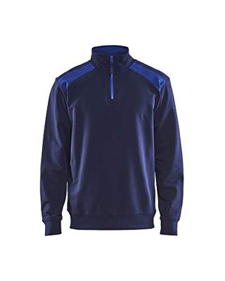 Blåkläder Sweatshirt bicolour met halve rits 33531158 | Marineblauw/Korenblauw | Maat S - 7330509456057