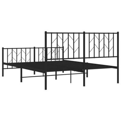 Bedframe met hoofd- en voeteneinde metaal zwart 140x200 cm
