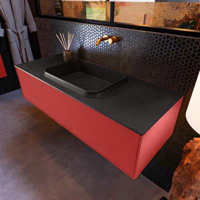 Badkamermeubelset Mondiaz Erin 120 cm met 1 Lade met RIDGE Wastafel Midden Urban Zonder Kraangaten Greeploos Mat Fire Badkamermeubelset Mondiaz Erin 120 cm met 1 Lade met RIDGE Wastafel Midden Urban Zonder Kraangaten Greeploos Mat Fire