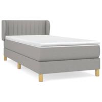 Boxspring met matras stof lichtgrijs 80x200 cm - thumbnail