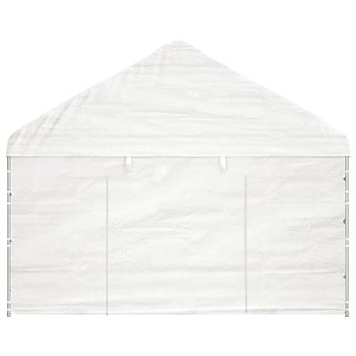 Prieel met dak 20,07x4,08x3,22 m polyetheen wit - thumbnail