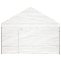 Prieel met dak 13,38x4,08x3,22 m polyetheen wit - thumbnail