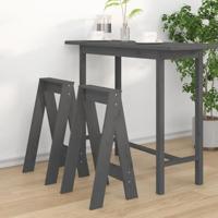 Krukken 2 st 40x40x75 cm massief grenenhout grijs - thumbnail