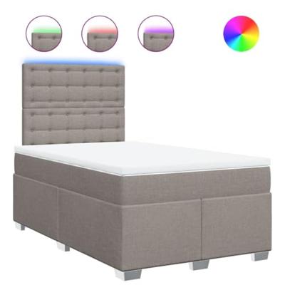 Boxspring met matras stof taupe 120x190 cm