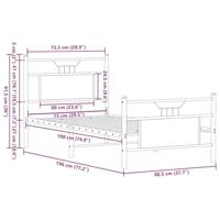 Bedframe zonder matras hout sonoma eikenkleurig 75x190 cm - thumbnail
