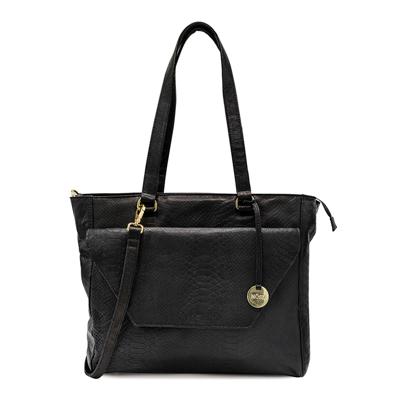 Leren laptoptas dames 15.6 inch - zwart - MŌSZ Denise
