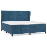 Boxspring met matras fluweel donkerblauw 200x200 cm - thumbnail