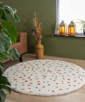 Boho&me Rond hoogpolig vloerkleed stippen Artisan - wit|multi - 280 cm