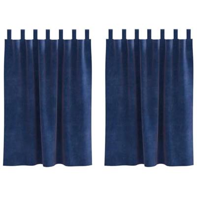 VidaXL Verduisterende gordijnen 2 pcs donkerblauw 140 x 140 cm fluweel