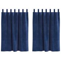 VidaXL Verduisterende gordijnen 2 pcs donkerblauw 140 x 140 cm fluweel - thumbnail