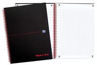 Oxford BLACK N&apos; RED spiraalblok karton, 140 bladzijden ft A4, geruit 5 mm - thumbnail