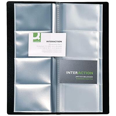 Q-CONNECT visitekaartenmap, Ft 11 x 26 cm, voor 96 kaarten, zwart