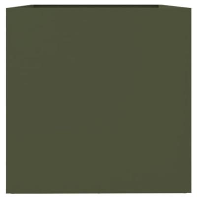 VidaXL Plantenbak 62x40x39 cm staal olijfgroen