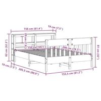 Bedframe zonder matras massief grenenhout wit 150x200 cm - thumbnail