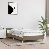 Bedframe met hoofdeinde zonder matras 90x190 cm stof taupe - thumbnail