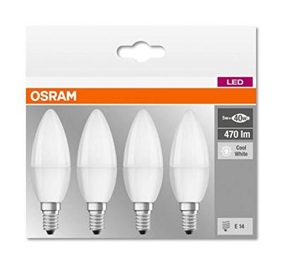 OSRAM HOMELIGHTING 4058075819610 LED-lamp Energielabel F (A - G) E14 Kaars 4.9 W = 40 W Koudwit (Ø x l) 37 mm x 96 mm 4 stuk(s) OSRAM HOMELIGHTING 4058075819610 LED-lamp Energielabel F (A - G) E14 Kaars 4.9 W = 40 W Koudwit (Ø x l) 37 mm x 96 mm 4 stuk(s)