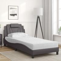 Bed met matras kunstleer grijs 100x200 cm - thumbnail