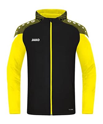 JAKO 6822 Jas Met Kap Performance - Zwart/Zachtgeel - M