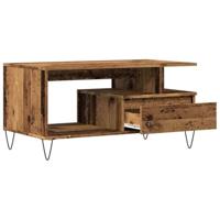 Salontafel 90x49x45 cm bewerkt hout oud houtkleurig - thumbnail