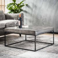 Salontafel 'Iwan' Mangohout, 80 x 80cm, kleur Grijs Antiek - thumbnail