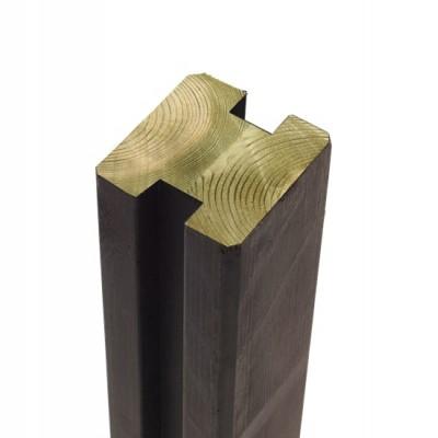 Gleufpaal Zwart Hout 9 x 9 x 268 CM Tussenpaal Gleufpaal Zwart Hout 9 x 9 x 268 CM Tussenpaal