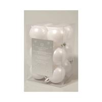 12 onbreekbare kerstballen winterwit 6 cm - thumbnail