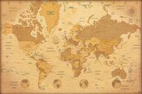 Poster Map World Vintage - Spaans - 91,5x61cm - thumbnail