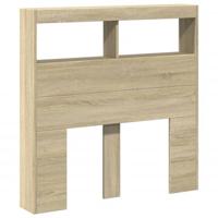 Hoofdbordkast met LED-verlichting 100x17x102 cm sonoma eiken - thumbnail