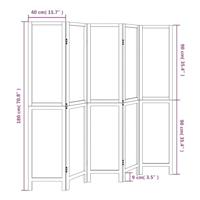Kamerscherm met 5 panelen massief paulowniahout donkerbruin - thumbnail
