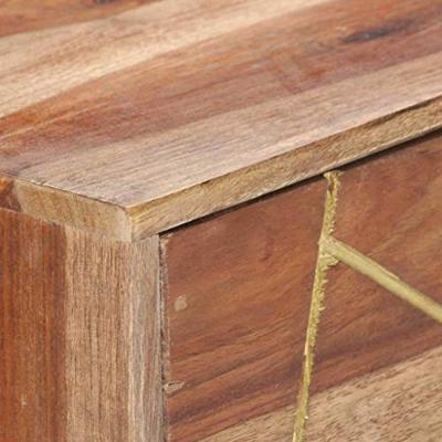 Schrijftafel met lades 100x55x75 cm massief sheeshamhout - thumbnail