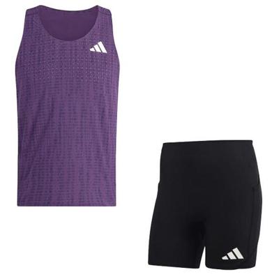 adidas Adizero Singlet Gel 5&apos;&apos; Short Set Heren