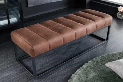 Design bank PETIT BEAUTE 110cm antiekbruin microvezel zwart metalen frame - 44426