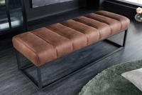 Design bank PETIT BEAUTE 110cm antiekbruin microvezel zwart metalen frame - 44426 - thumbnail