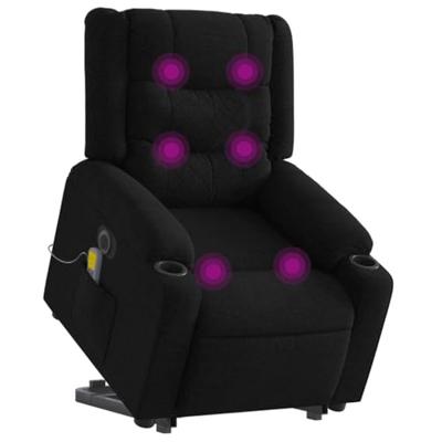 Sta-op-massagestoel elektrisch verstelbaar stof zwart - thumbnail