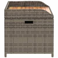 Opbergbank 100x50x52 cm poly rattan en acaciahout grijs - thumbnail
