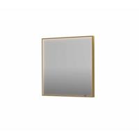 Spiegel INK SP19 80x4x80 cm incl. direct LED-Verlichting Rondom en Spiegelverwarming Geborsteld Mat Goud - thumbnail