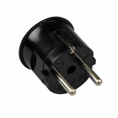 Haakse stekker met randaarde zwart Kaiser