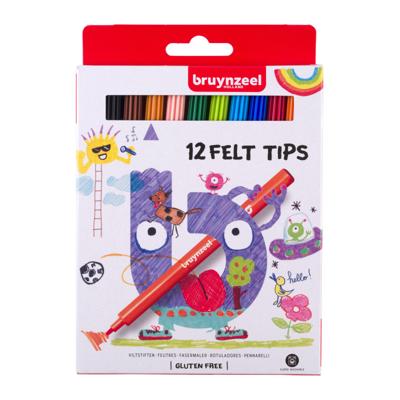 Viltstift bruynzeel kids assorti 12 stuks Viltstift bruynzeel kids assorti 12 stuks