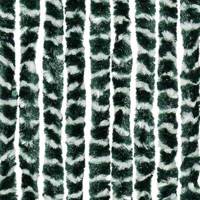 Vliegengordijn 100x220 cm chenille groen en wit