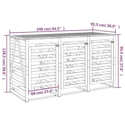 Containerberging drievoudig massief grenenhout