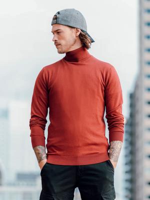 40% korting - Petrol Industries Heren Fijngebreide coltrui Russet - XS