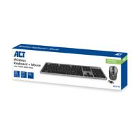 ACT AC5710 Draadloos Toetsenbord + Muis | Set | USB-C/USB-A ontvanger | Qwerty/US layout | Multimedia | Low Profile - Stille Toets | Zwart/Grijs - thumbnail