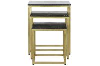 Set van 3 tafels DKD Home Decor Zwart Gouden 50 x 35 x 60 cm - thumbnail