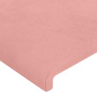 Hoofdbord met randen 103x16x118/128 cm fluweel roze - thumbnail