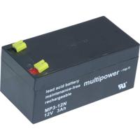 multipower MP3-12N Loodaccu 12 V 3 Ah Loodvlies (AGM) (b x h x d) 66 x 67 x 134 mm Kabelschoen 4.8 mm Onderhoudsvrij, Geringe zelfontlading - thumbnail